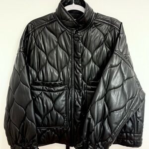 Zara Faux Black Leather Jacket Size S